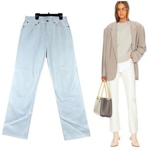 Agolde Leather Fitted 90s Pinch Waist Straight Leg Pants Size 28 Quiet Luxury